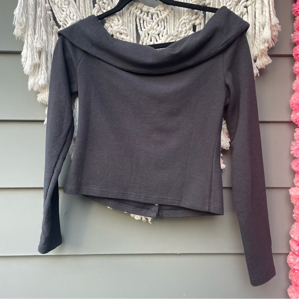 SOLD Maeve Anthropologie Ribbed Snap Up stretchy long sleeve can off the - Picture 11 of 15